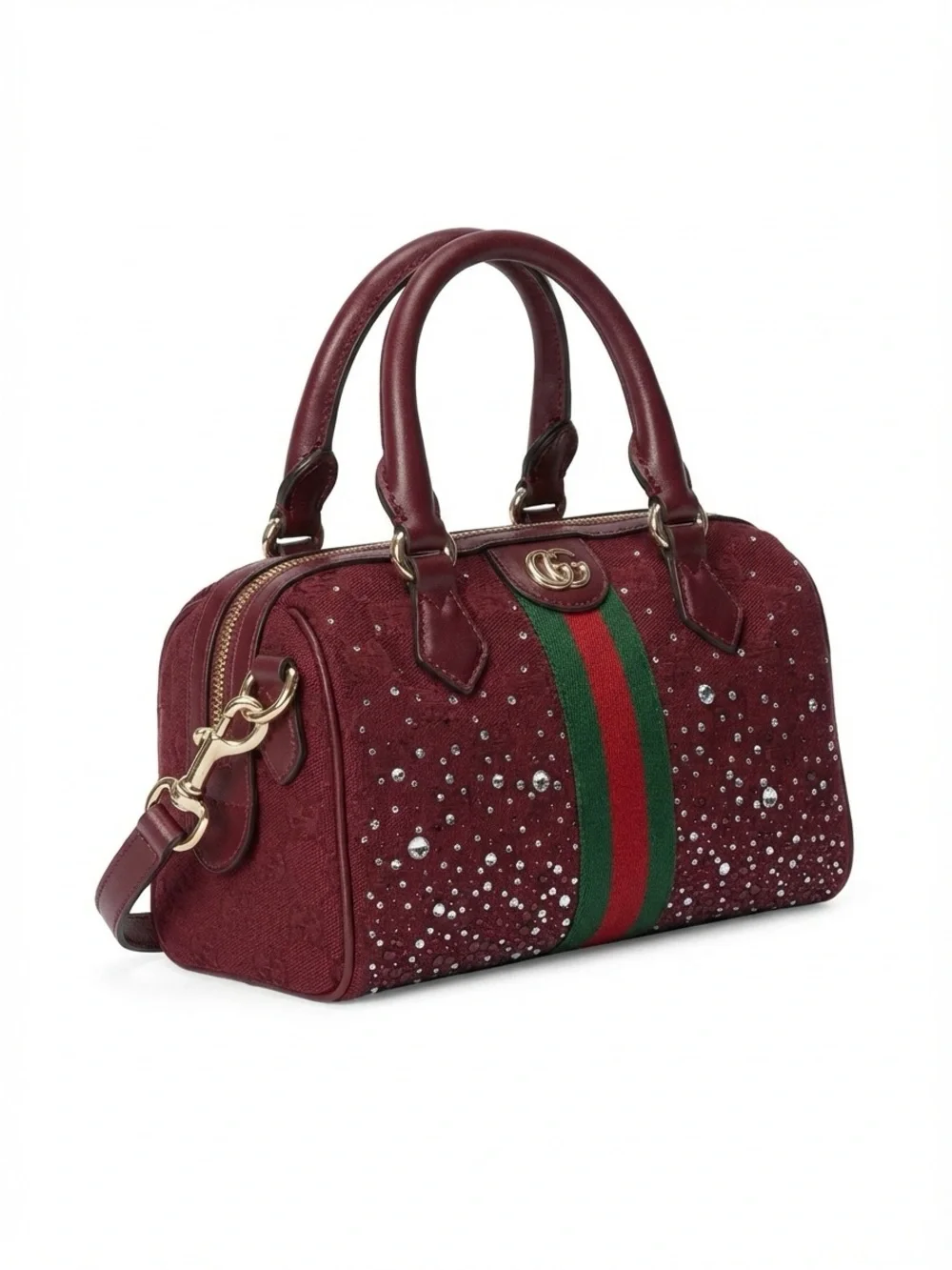 Gucci Small Ophidia Red Crystal-Studded Top Handle tote bag